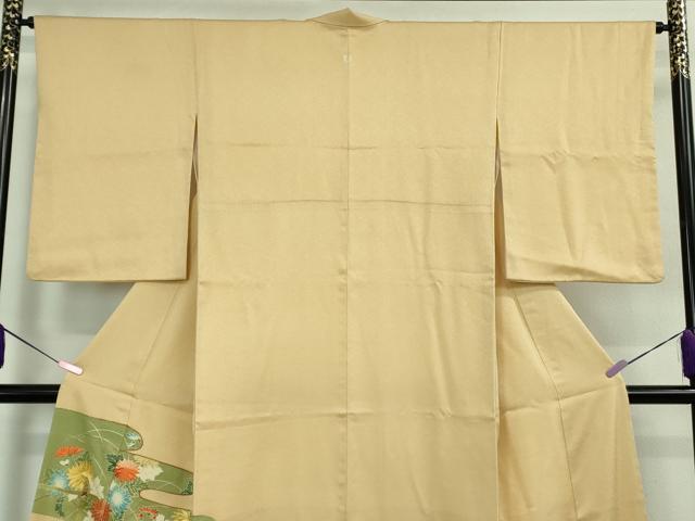 平和屋本店■極上　野口真造　大彦二代目　江戸染繍友禅　色留袖　刺繍　竹垣花文　浅黄色地　金糸　逸品　DZAB0866kh5