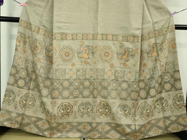 平和屋本店■極上　訪問着　総刺繍　鳳凰双鳥花文　金銀糸　逸品　DZAB0867kh5