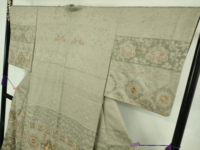 平和屋本店■極上　訪問着　総刺繍　鳳凰双鳥花文　金銀糸　逸品　DZAB0867kh5