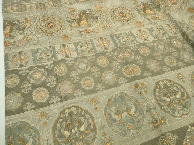 平和屋本店■極上　訪問着　総刺繍　鳳凰双鳥花文　金銀糸　逸品　DZAB0867kh5