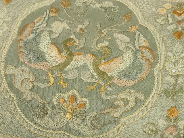 平和屋本店■極上　訪問着　総刺繍　鳳凰双鳥花文　金銀糸　逸品　DZAB0867kh5