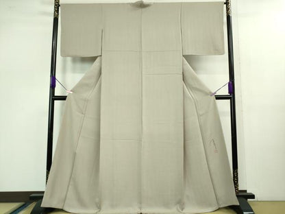 平和屋本店■極上　キモノデザイナー　斉藤上太郎　色無地　お召地　枯色　逸品　未使用　DZAB0869kh5