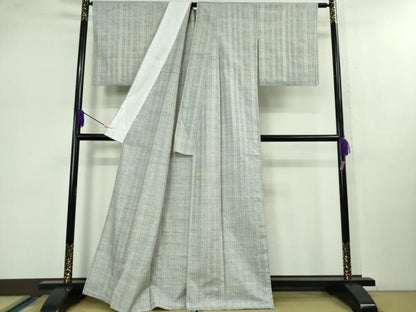 平和屋本店■極上　1897年創業　名門岡野　本場筑前博多織　千年工房　黒田紬　単衣　献上　証紙付き　逸品　DZAB0875kh5