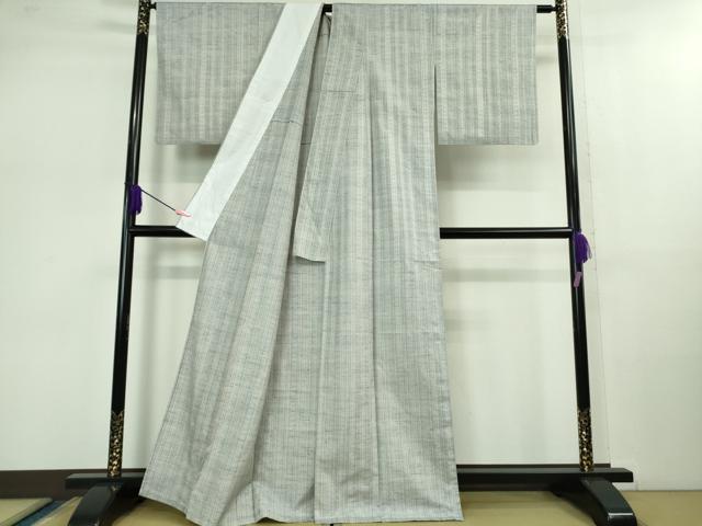 平和屋本店■極上　1897年創業　名門岡野　本場筑前博多織　千年工房　黒田紬　単衣　献上　証紙付き　逸品　DZAB0875kh5