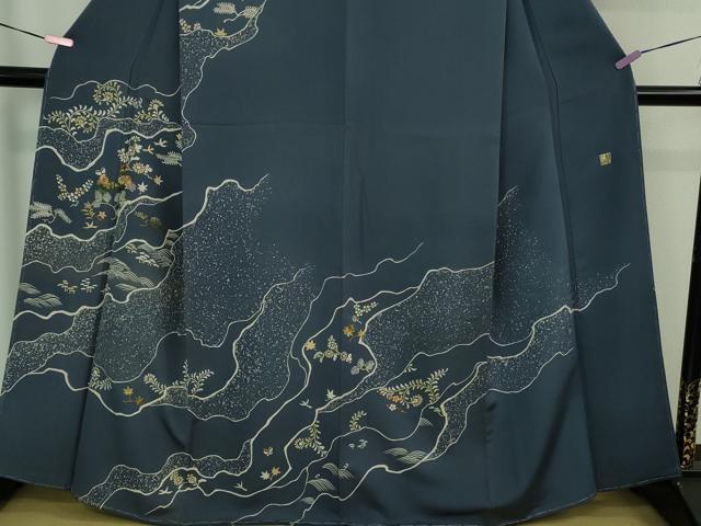 平和屋本店■極上　創業460年・千總　訪問着　刺繍　道長草花文　薄花色地　金糸　逸品　未使用　DZAB0888kh5