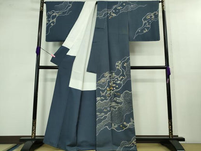 平和屋本店■極上　創業460年・千總　訪問着　刺繍　道長草花文　薄花色地　金糸　逸品　未使用　DZAB0888kh5