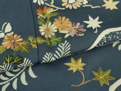 平和屋本店■極上　創業460年・千總　訪問着　刺繍　道長草花文　薄花色地　金糸　逸品　未使用　DZAB0888kh5