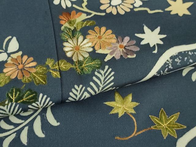 平和屋本店■極上　創業460年・千總　訪問着　刺繍　道長草花文　薄花色地　金糸　逸品　未使用　DZAB0888kh5