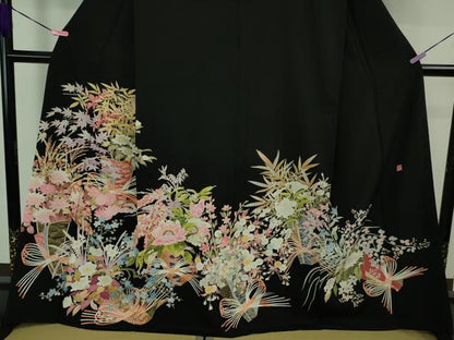 平和屋本店■極上　本加賀友禅作家　矢田博　黒留袖　花束文　逸品　DZAB0894kh5