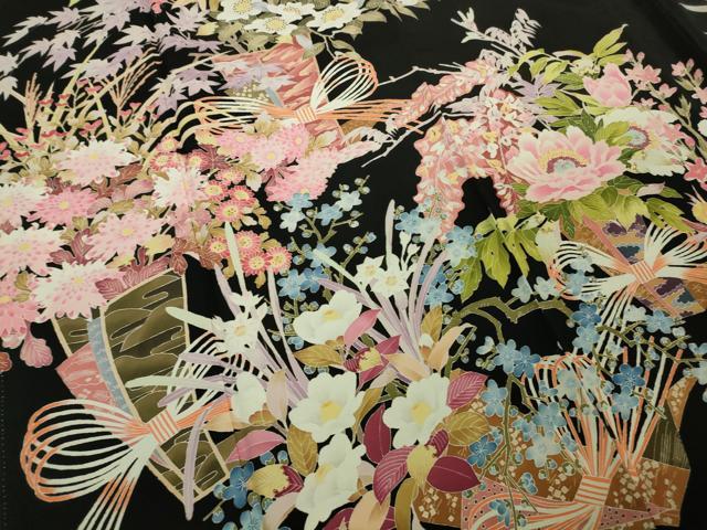 平和屋本店■極上　本加賀友禅作家　矢田博　黒留袖　花束文　逸品　DZAB0894kh5