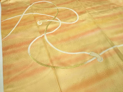 平和屋本店■極上　人間国宝　福田喜三郎　訪問着　刺繍　紐文　暈し染め　金糸　大丸扱い　ロング丈　逸品　DZAB0895kh5