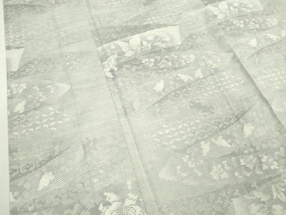 平和屋着物▽極上 本場大島紬 白大島 単衣 7マルキ 鬘帯舞蝶文 逸品 DZAB0900kh5