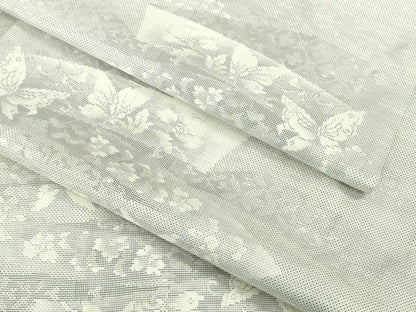平和屋着物▽極上 本場大島紬 白大島 単衣 7マルキ 鬘帯舞蝶文 逸品 DZAB0900kh5