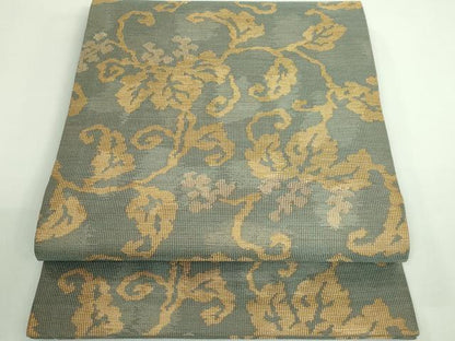 平和屋着物●極上 俵屋 人間国宝 喜多川平朗 有職織物 九寸開き名古屋帯 蔦の葉文 金糸 逸品 DZAB0912kh5