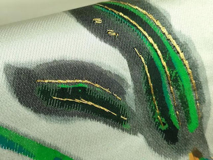 平和屋本店■超希少　染彩芸術の巨匠　皆川月華　太鼓柄袋帯　手描き　刺繍　枝花文　金銀糸　逸品　DZAB0948kh5