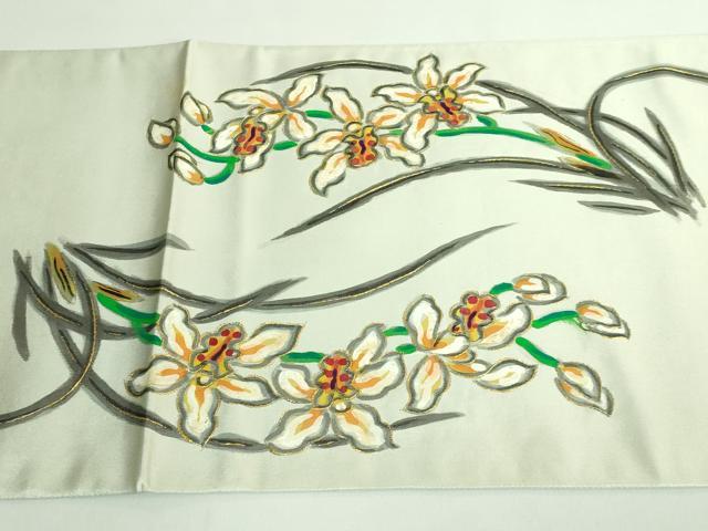 平和屋本店■超希少　染彩芸術の巨匠　皆川月華　太鼓柄袋帯　手描き　刺繍　枝花文　金銀糸　逸品　DZAB0948kh5