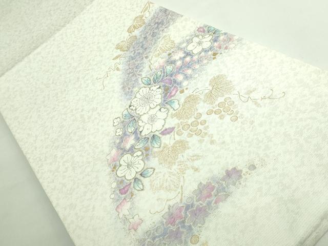 平和屋着物●極上 越後十日町の一流染匠 桐屋・翠山工房 太鼓柄袋帯 辻が花 金彩 銀通し地 逸品 DZAB0949kh5