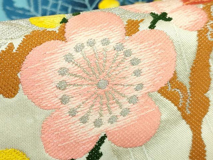 平和屋着物■極上　西陣　白綾苑大庭　六通柄袋帯　瑞鶴彩華文　金銀糸　上代45万　逸品　未使用　DZAB0958kh5