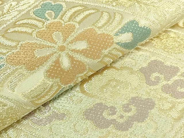 平和屋着物●極上 西陣 川島織物 六通柄 本袋帯 唐織 花菱文 金糸 逸品 DZAB0970kh5