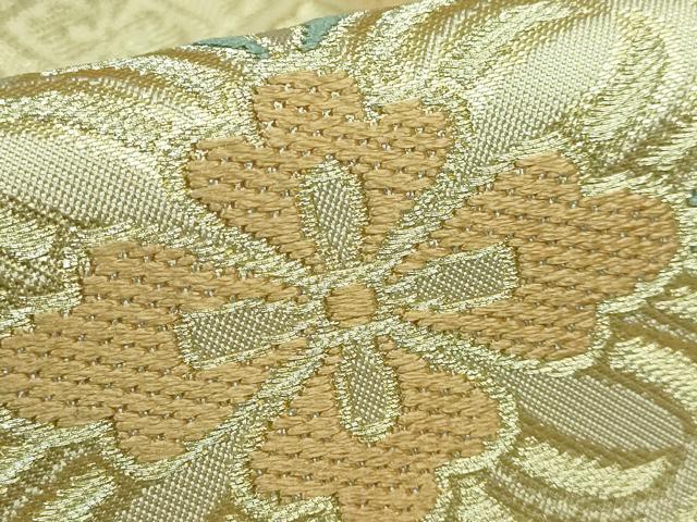 平和屋着物●極上 西陣 川島織物 六通柄 本袋帯 唐織 花菱文 金糸 逸品 DZAB0970kh5