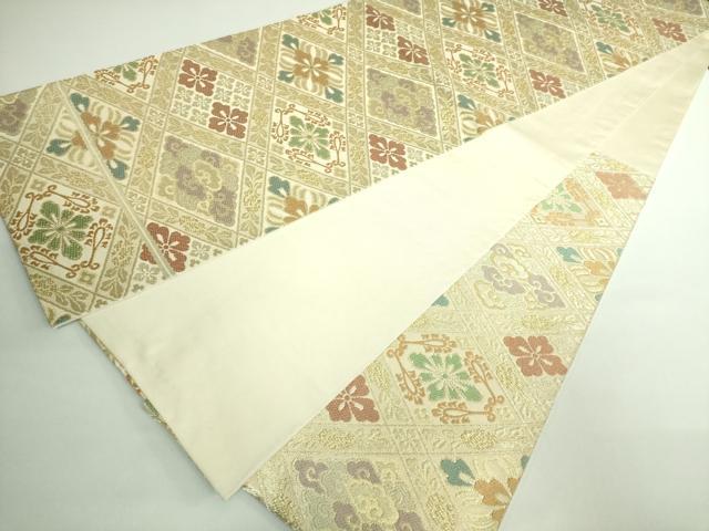 平和屋着物●極上 西陣 川島織物 六通柄 本袋帯 唐織 花菱文 金糸 逸品 DZAB0970kh5