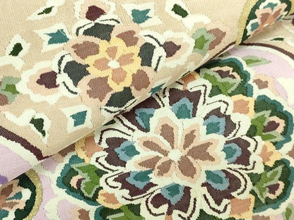 平和屋本店●極上　明綴れ　袋帯　花菱文　金糸　逸品　DZAB0976kh5