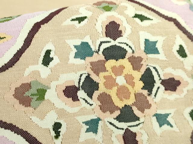 平和屋本店●極上　明綴れ　袋帯　花菱文　金糸　逸品　DZAB0976kh5