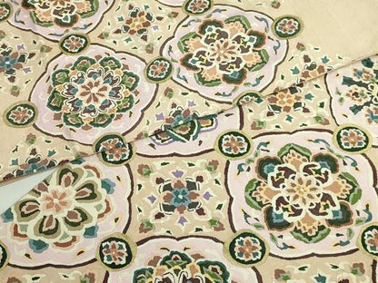 平和屋本店●極上　明綴れ　袋帯　花菱文　金糸　逸品　DZAB0976kh5