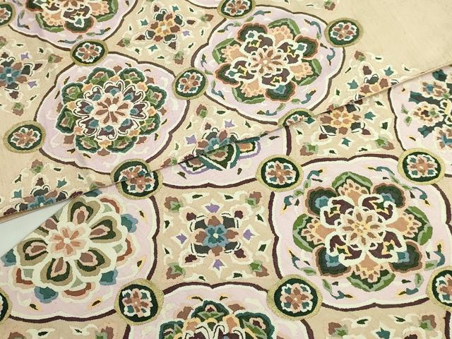 平和屋本店●極上　明綴れ　袋帯　花菱文　金糸　逸品　DZAB0976kh5