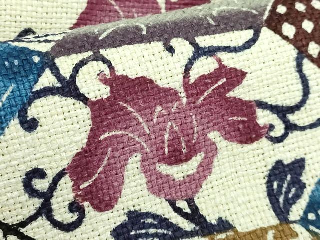 平和屋本店＊最高級　夏物　城間栄順　本場琉球紅型　八寸名古屋帯　紙布　逸品　DZAB0978kh5