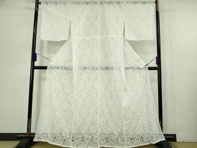 平和屋本店∴極上　夏物　浴衣・小紋兼用　レース　花唐草文　ホワイト　白地　逸品　新品　DZAB10007kh6