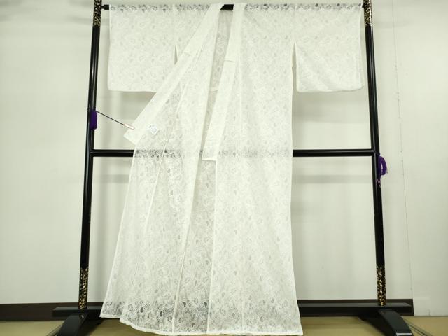 平和屋本店∴極上　夏物　浴衣・小紋兼用　レース　花唐草文　ホワイト　白地　逸品　新品　DZAB10007kh6