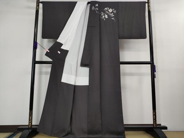 平和屋着物■極上　金彩友禅　卓越技能者・名工・和田光正監修　付下げ　色無地　京金彩 由光　藍鉄色地　逸品　DZAB1001kh5 平和屋着物○極上 金彩友禅 卓越技能者・名工・和田光正監修 付下げ