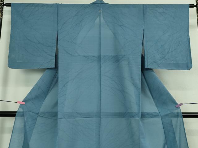 平和屋着物＊極上 夏物 色無地 紋紗 変わり絽 草葉地紋 露草色 逸品 未使用 DZAB1003kh5