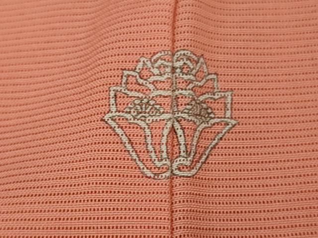 平和屋着物■極上　夏物　色無地　絽　珊瑚朱色　大丸扱い　逸品　DZAB1004kh5