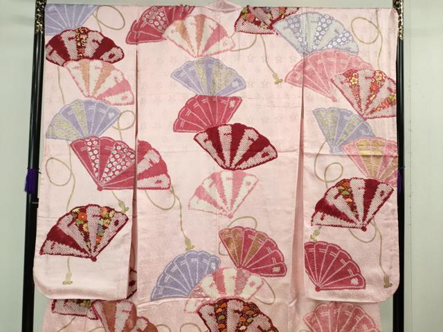 平和屋本店■極上　創業460年・千總　振袖　刺繍　絞り　檜扇花文　金銀彩　阪急百貨店扱い　逸品　DZAB1009kh5