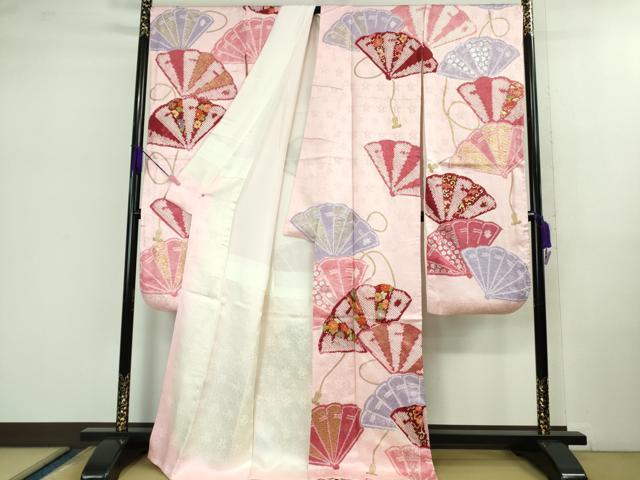 平和屋本店■極上　創業460年・千總　振袖　刺繍　絞り　檜扇花文　金銀彩　阪急百貨店扱い　逸品　DZAB1009kh5