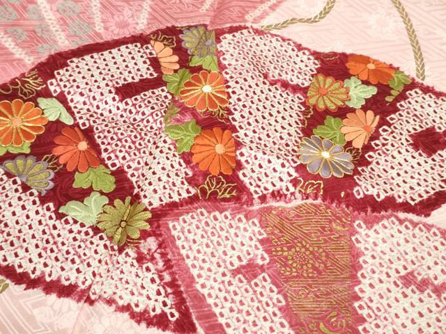 平和屋本店■極上　創業460年・千總　振袖　刺繍　絞り　檜扇花文　金銀彩　阪急百貨店扱い　逸品　DZAB1009kh5