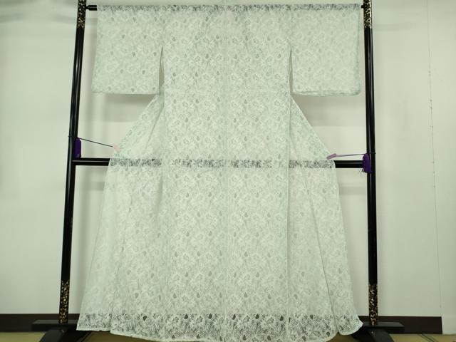 平和屋本店∴極上　夏物　浴衣・小紋兼用　レース　花唐草文　スカイグリーン色　逸品　新品　DZAB10134kh6