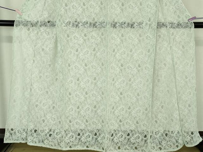 平和屋本店∴極上　夏物　浴衣・小紋兼用　レース　花唐草文　スカイグリーン色　逸品　新品　DZAB10134kh6