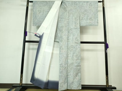平和屋着物●極上 都喜ヱ門 本場大島紬 藤白泥 染織唐草花 藤絹織物謹製 やまと誂製 証紙付き 逸品 DZAB1018kh5