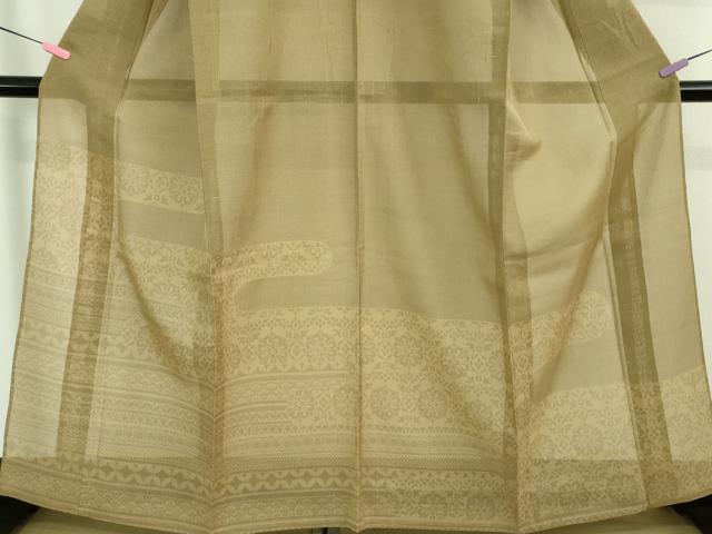平和屋着物＊極上 夏物 本塩沢 夏塩沢 エ霞花文 香染色地 逸品 DZAB1026kh5