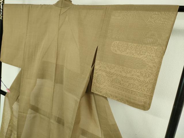 平和屋着物＊極上 夏物 本塩沢 夏塩沢 エ霞花文 香染色地 逸品 DZAB1026kh5