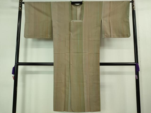 平和屋着物▽極上 道行コート スリーシーズン 春夏秋 塵除け 縞 逸品 未使用 DZAB1036kh5