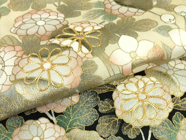 平和屋本店■極上　訪問着　駒刺繍　枝垂れ花文　砥粉色地　暈し染め　金彩　逸品　DZAB1038kh5