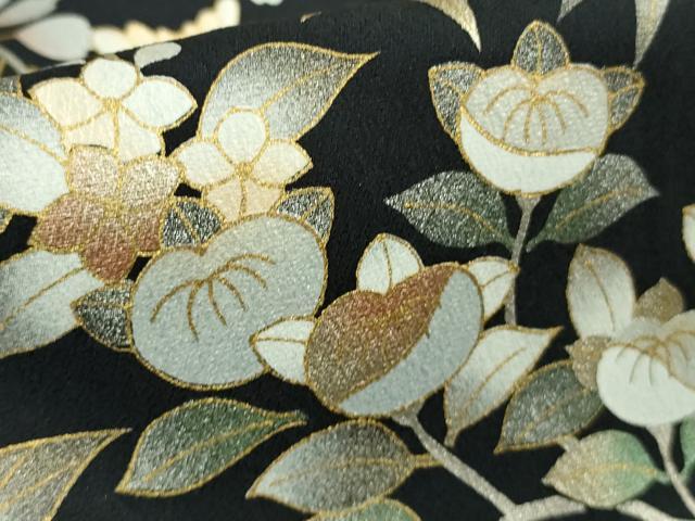 平和屋本店■極上　訪問着　駒刺繍　枝垂れ花文　砥粉色地　暈し染め　金彩　逸品　DZAB1038kh5