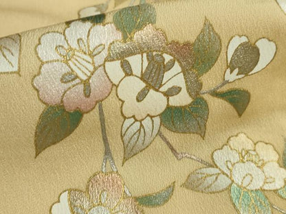 平和屋本店■極上　訪問着　駒刺繍　枝垂れ花文　砥粉色地　暈し染め　金彩　逸品　DZAB1038kh5