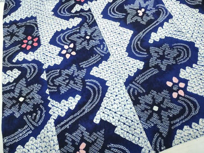 平和屋着物∴極上 夏物 浴衣 有松鳴海絞り 流水花文 綿 逸品 DZAB1051kh5