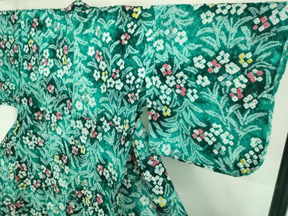 平和屋着物∴極上 夏物 浴衣 有松鳴海絞り 草花文 綿 逸品 DZAB1053kh5