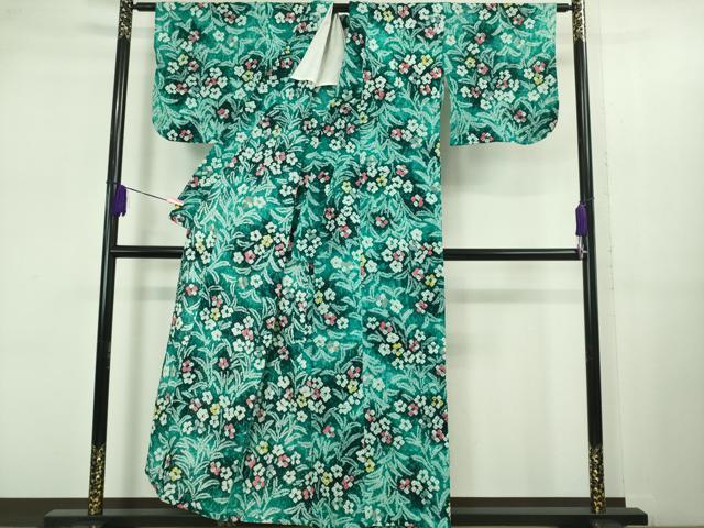平和屋着物∴極上 夏物 浴衣 有松鳴海絞り 草花文 綿 逸品 DZAB1053kh5